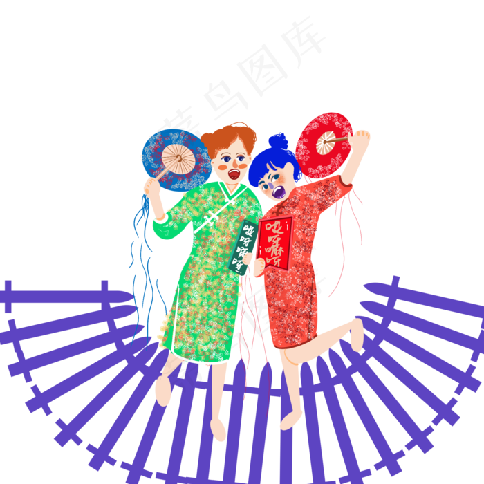 儿童节两个小孩一起跳舞(2000X2000(DPI:264))psd模版下载