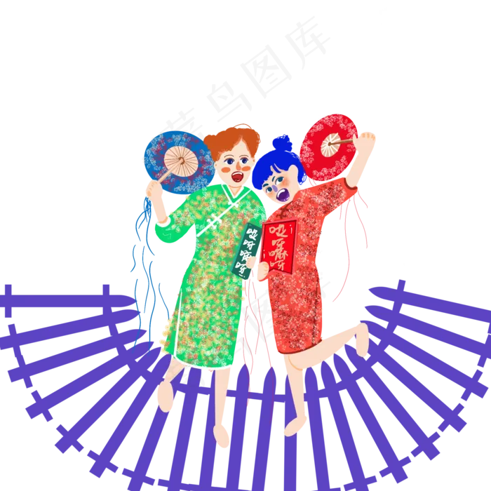 儿童节两个小孩一起跳舞(2000X2000(DPI:264))psd模版下载