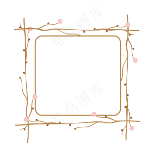 简约清新花枝花朵边框