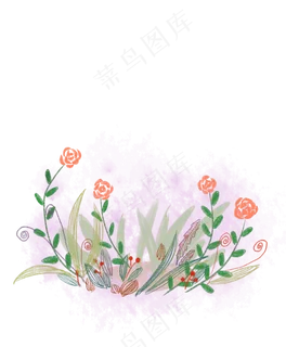 手绘节日花草装饰