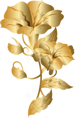 欧式金色花纹矢量图