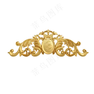 仿真金色花纹png图