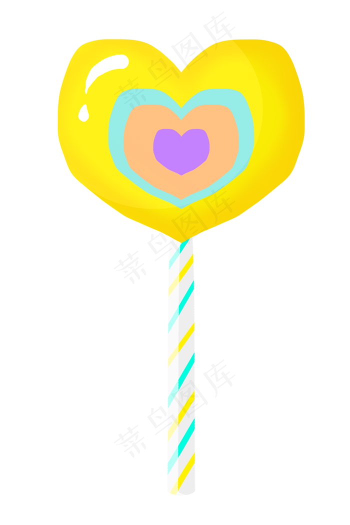 儿童节黄色棒棒糖(2000X3000(DPI:300))psd模版下载