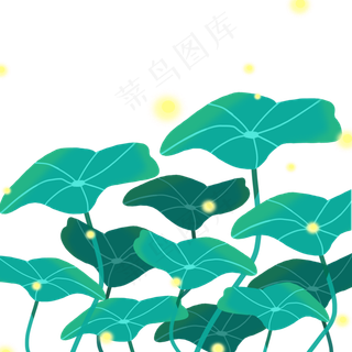 手绘彩色水彩叶子免抠图