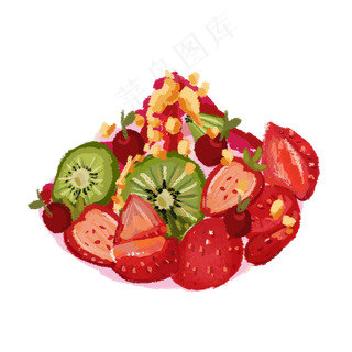 水果绵绵冰卡通png素材