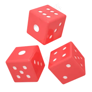 C4D逼真红色骰子色子筛子装饰元素,免抠元素