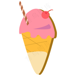 水果装饰冰淇淋插图