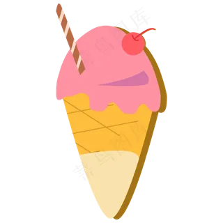 水果装饰冰淇淋插图