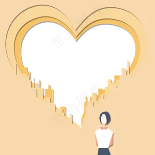 三八妇女节立体剪纸边框糖果色橙,免抠元素