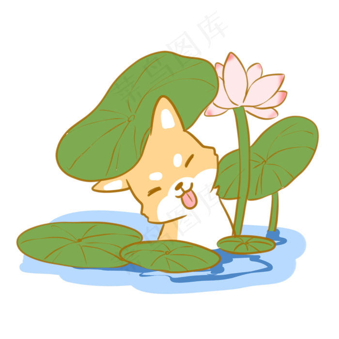 泡在水里的柴犬