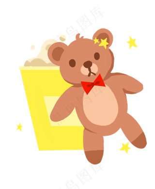 卡通棕熊儿童节
