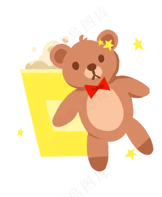 卡通棕熊儿童节