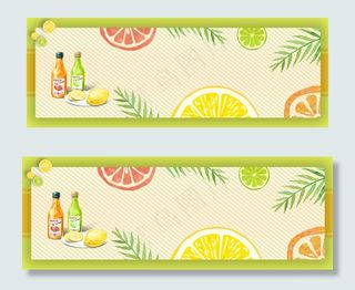 夏季日系简约水果汽水美食banner