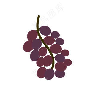 彩色手绘葡萄矢量