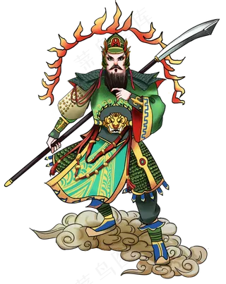 国潮年画门神关羽