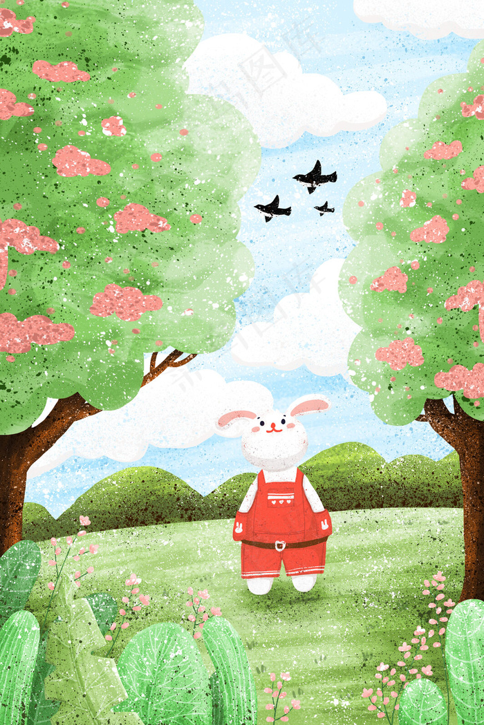 节日节气清明春季郊外踏春