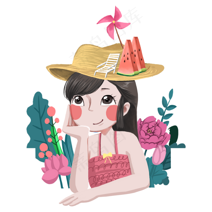 唯美草帽女孩