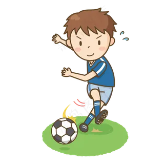 通用节日彩色卡通手绘暑假踢足球,免抠元素