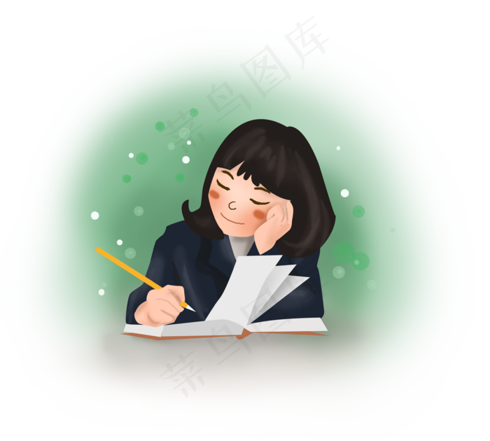 高考看书的女学生