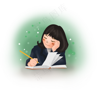 高考看书的女学生