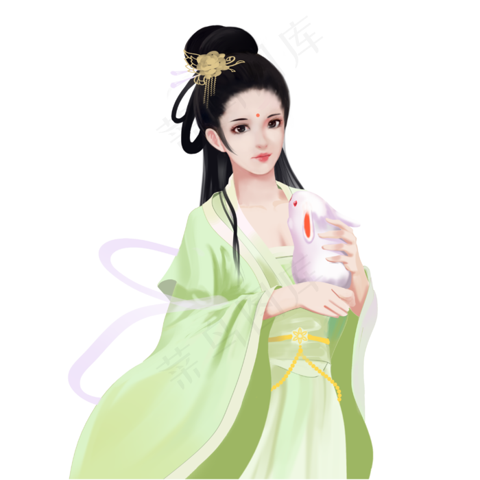 玉兔嫦娥(3000X3000(DPI:300))psd模版下载