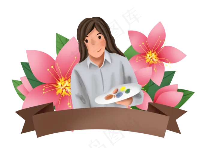 教师节桃花和美术老师