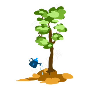 植树节树木和花洒