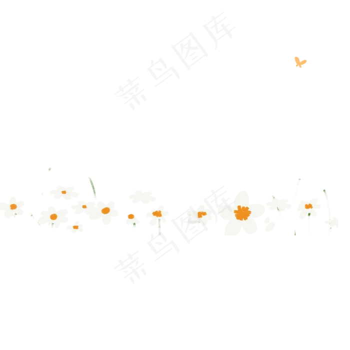 卡通白色鲜花下载,免抠元素(2000X2000(DPI:300))psd模版下载