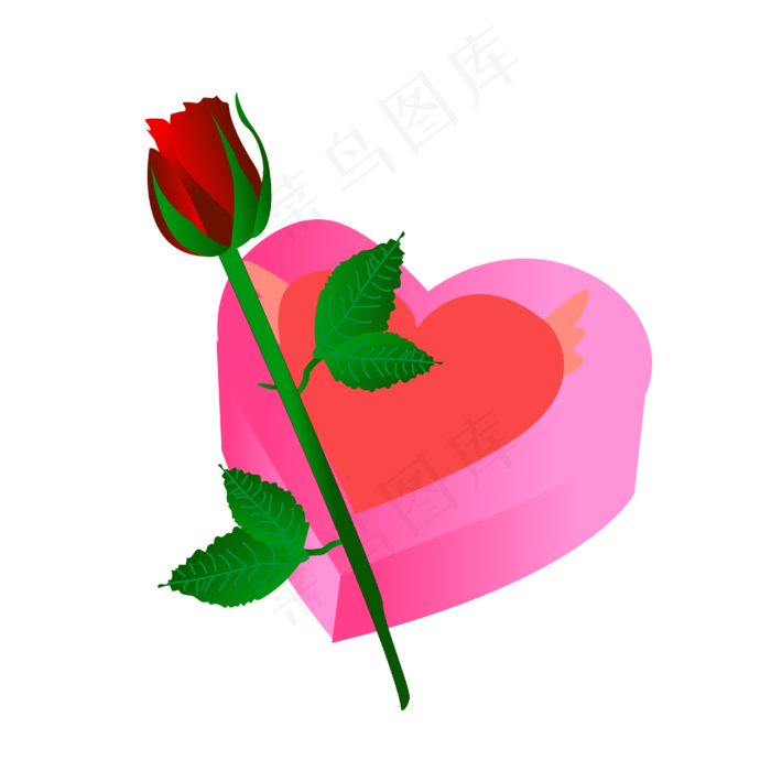 粉色礼盒红色玫瑰