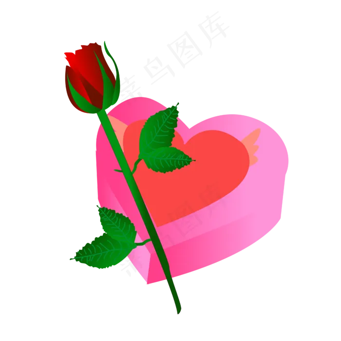 粉色礼盒红色玫瑰(2500X2500(DPI:150))ai矢量模版下载