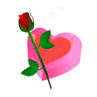 粉色礼盒红色玫瑰