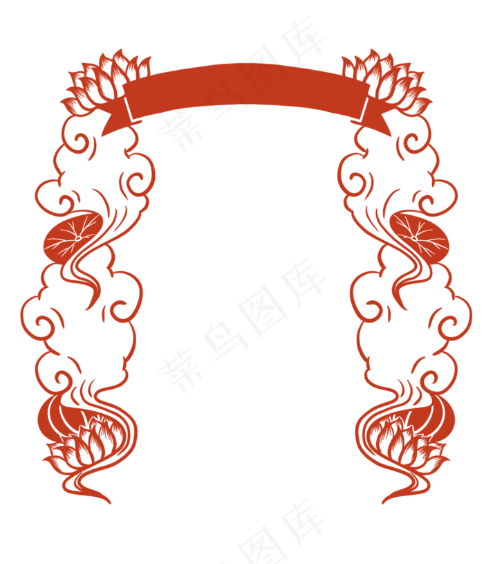 红色中国风剪纸边框(2000X2328(DPI:300))psd模版下载