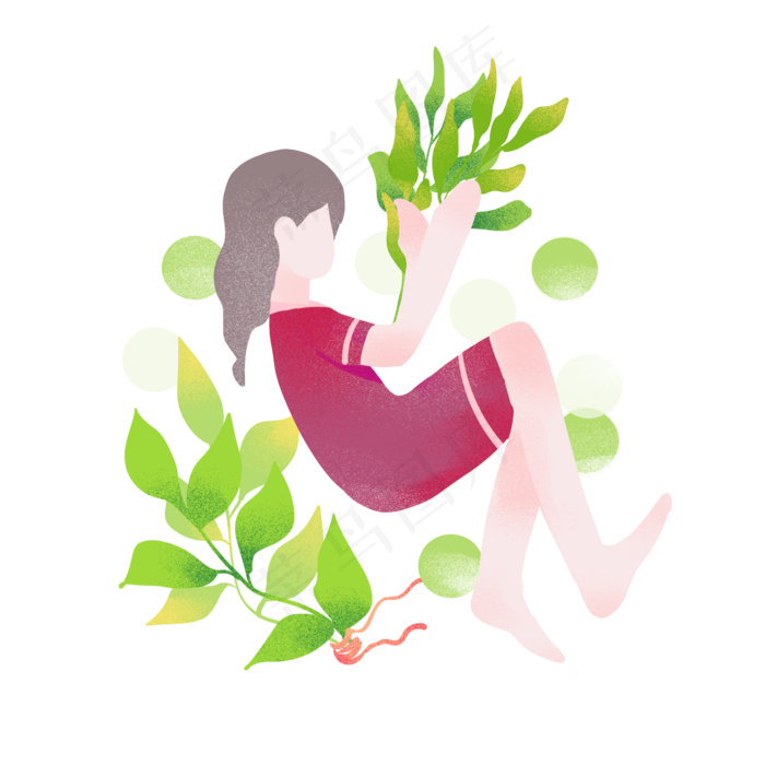 端午节植物人物(2000X2000(DPI:300))psd模版下载