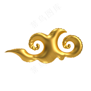 金属立体祥云,免抠元素