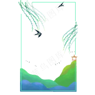 卡通手绘春季植物边框 卡通手绘春季植物边框