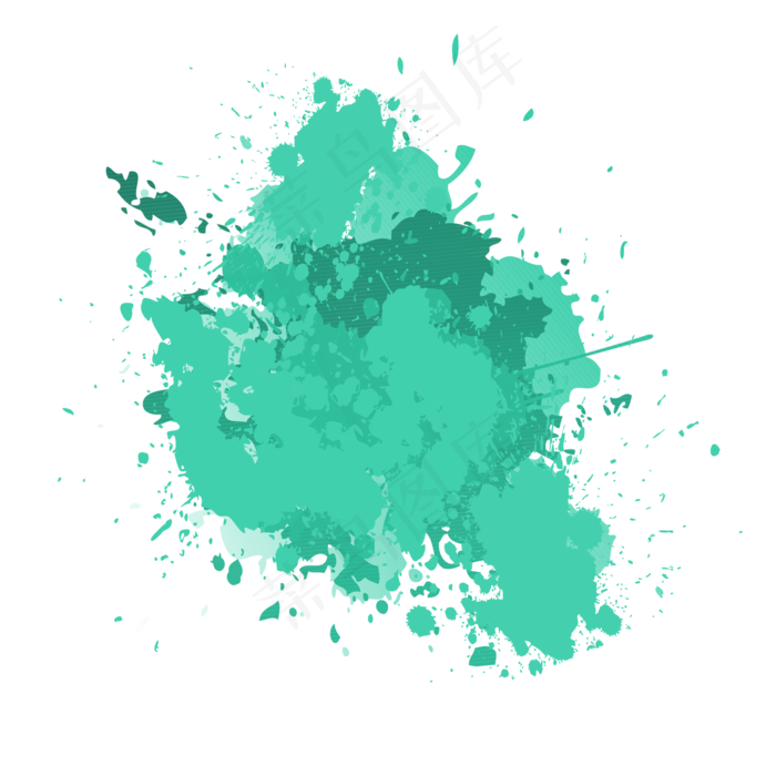 绿色水彩油漆喷溅
