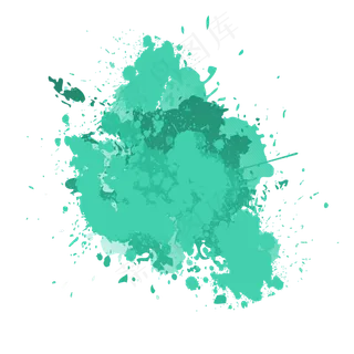 绿色水彩油漆喷溅