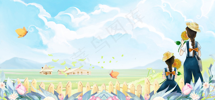 5.12母亲节文艺小清新促销海报