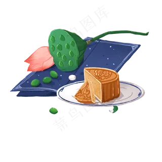 中秋节莲蓉月饼莲子组合