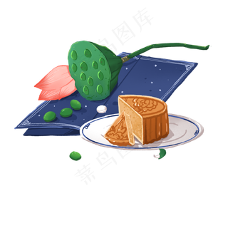 中秋节莲蓉月饼莲子组合