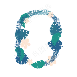 夏季夏天夏至卡通花环免扣素材