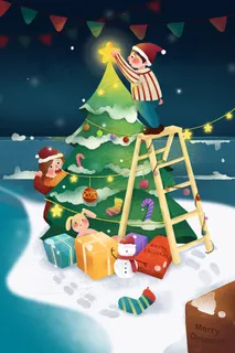 圣诞节来一起装饰圣诞树