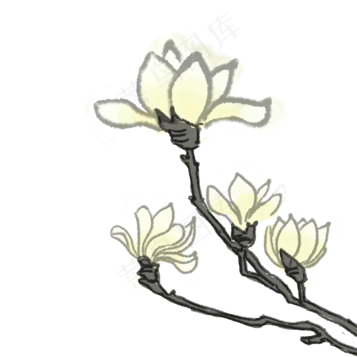 古风古典风格中国风水墨风荷花矢(2000X2000(DPI:300))psd模版下载