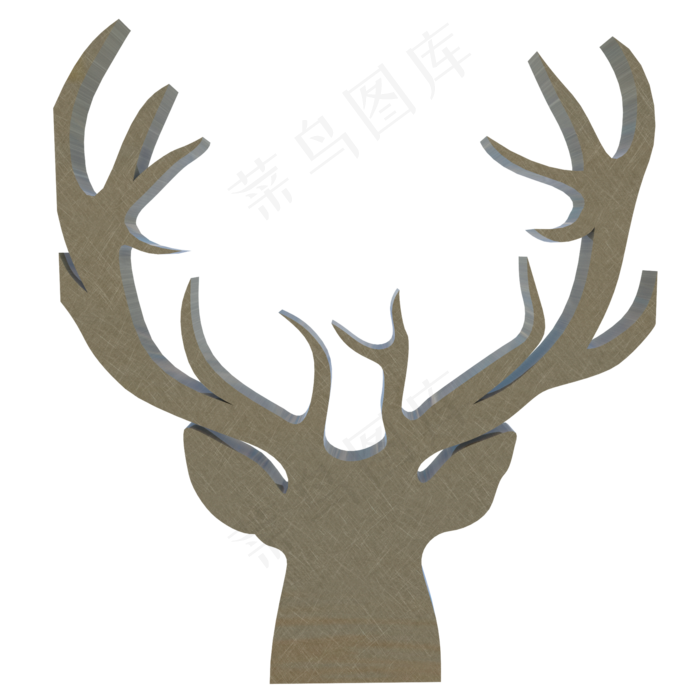 金色鹿头,免抠元素