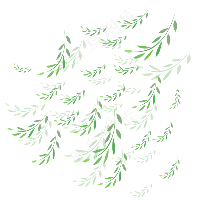 手绘植物树叶漂浮的叶子
