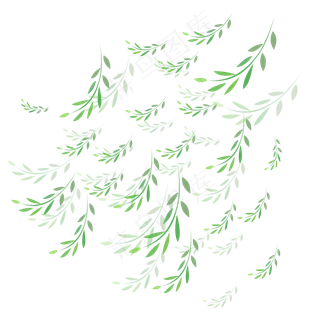 手绘植物树叶漂浮的叶子