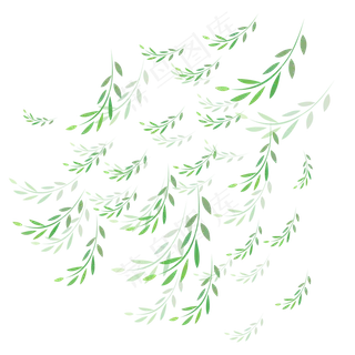 手绘植物树叶漂浮的叶子