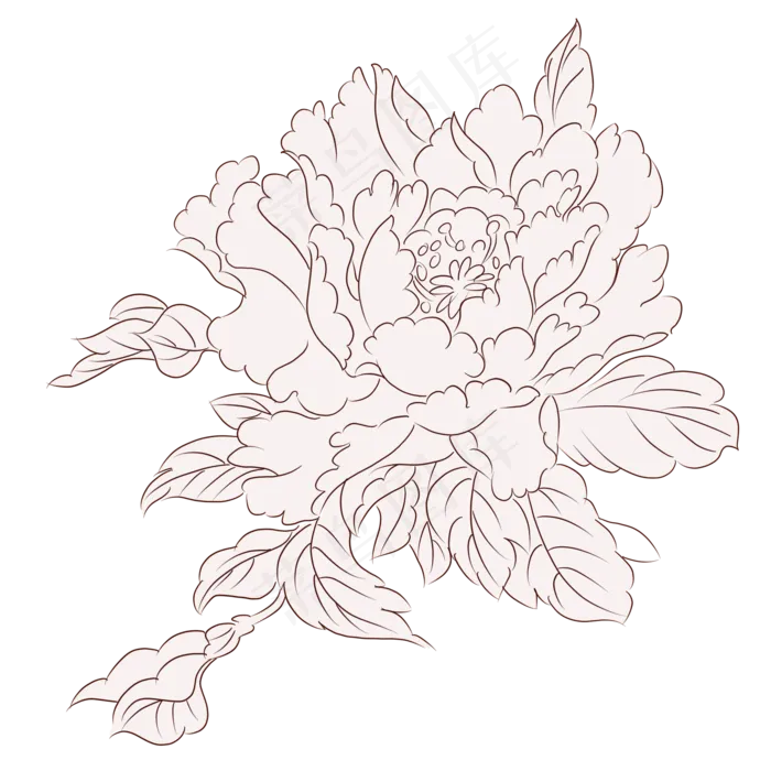 植物花草花线稿(2000X2000(DPI:300))psd模版下载