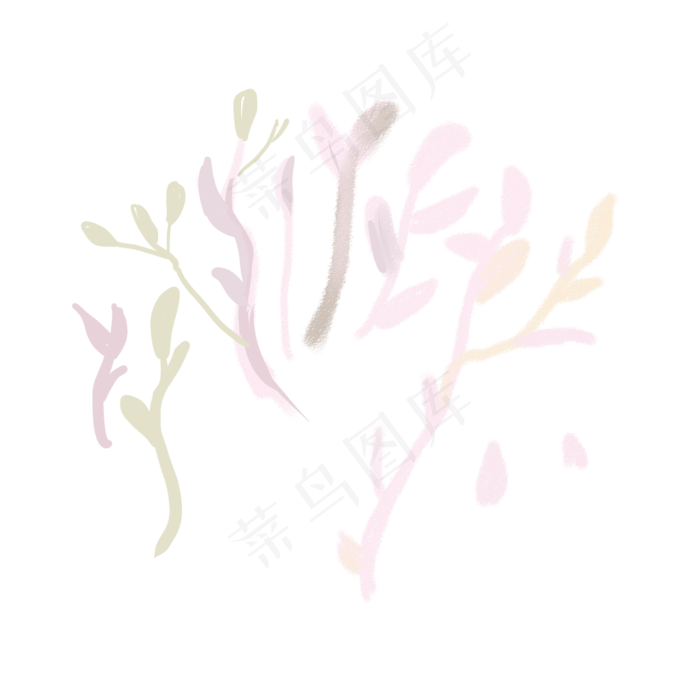 卡通彩色植物下载(2000X2000(DPI:300))psd模版下载
