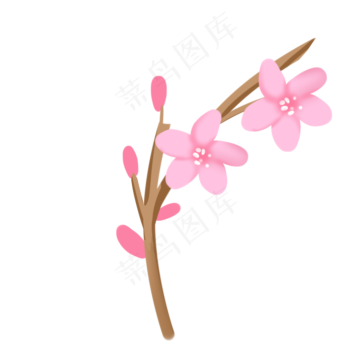桃花花枝(2048X2048(DPI:299))psd模版下载